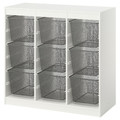 TROFAST Storage combination with boxes, room divider/white dark grey, 99x44x94 cm