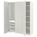 PAX / MISTUDDEN Wardrobe combination, white/grey patterned, 150x60x201 cm