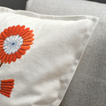 FACELIOR Cushion cover, white/embroidery dark orange, 50x50 cm