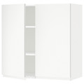 METOD Wall cabinet with shelves/2 doors, white/Voxtorp matt white, 80x80 cm