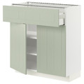 METOD / MAXIMERA Base cabinet with drawer/2 doors, white/Stensund light green, 80x37 cm