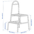 BÄSINGEN Step stool with handrail, 2-steps, anthracite