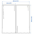 STENFRÖ Sheer curtains, 1 pair, grey/with heading tape, 145x300 cm