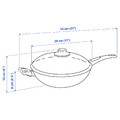 HEMLAGAD Wok with lid, non-stick coating black, 28 cm