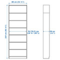 BILLY Bookcase w hght ext ut/pnl/glss drs, white, 80x30x237 cm