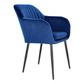 Upholstered Chair Emilia Velvet, 1pc, deep blue/black