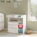 SMÅSTAD Changing table, white with frame, with 3 drawers, 90x79x100 cm