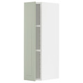 METOD Wall cabinet with shelves, white/Stensund light green, 20x80 cm