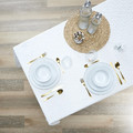 Tablecloth Star Dore 140x250cm, white/gold