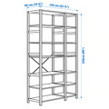 IVAR 2 sections/shelves, pine, 134x50x226 cm
