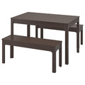 EKEDALEN / EKEDALEN Table and 2 benches, dark brown/dark brown, 120/180 cm