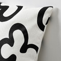 KLIPPBRÄCKA Cushion cover, white/black, 50x50 cm