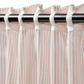 BYMOTT Curtains, 1 pair, white/beige striped, 120x250 cm