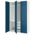 PAX / FYRUDDEN Wardrobe combination, white/blue, 150x60x236 cm