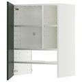 METOD Wall cb f extr hood w shlf/door, white/Havstorp deep green, 60x80 cm