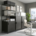 TROTTEN Cabinet with sliding doors, anthracite, 80x110 cm