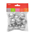 Disco Christmas Tree Bauble Ornaments, Silver, Pack of 9
