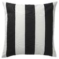 SLÅNHÖSTMAL Cushion cover, black white/stripe pattern, 50x50 cm