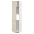 METOD High cab f fridge/freezer w 3 doors, white/Havstorp beige, 60x60x220 cm
