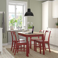 PINNTORP / PINNTORP Table and 4 chairs, light brown stained red stained/red stained, 125 cm