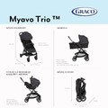 Graco MyAvo Trio 3in1 Travel System - Stroller with Carrycot and Infant Car Seat, Midnight