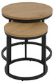 Set of 2 Side Tables Spiro, oak/black