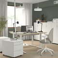 MITTZON Desk, birch veneer/white, 120x60 cm