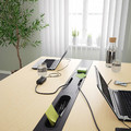 MITTZON Conference table, birch veneer/black, 140x108x75 cm