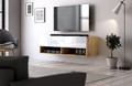 Wall-mounted TV Cabinet Derby 100, wotan oak/gloss white