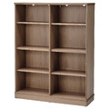 LANESUND Bookcase, grey-brown, 121x37x152cm