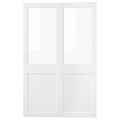 GRIMO Pair of sliding doors, glass/white, 150x236 cm