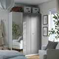 PAX / KAMMARTORP/GULLABERG Wardrobe combination, white/mirror glass grey, 150x60x201 cm