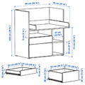 SMÅSTAD Desk, white light green/with 2 drawers, 90x79x100 cm