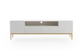 TV Cabinet Nicole 200 cm, matt white, gold legs