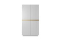 Wardrobe Nicole with Drawer Unit 100 cm, matt white, gold handles