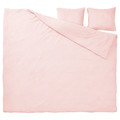 SCHERSMIN Duvet cover and 2 pillowcases, pale pink, 200x200/50x60 cm