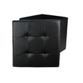 Foldable Pouffe Intesi Vels, faux leather, black