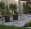 Architectural Modern Garden Bench 140cm, brown