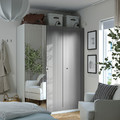 PAX / KAMMARTORP/GULLABERG Wardrobe combination, white/mirror glass grey, 150x60x201 cm
