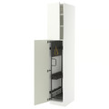 METOD High cabinet with cleaning interior, white/Vallstena white, 40x60x220 cm