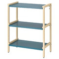 EKENABBEN Open shelving unit, aspen/blue, 70x34x86 cm
