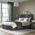 IDANÄS Upholstered ottoman bed, Gunnared dark grey, 160x200 cm