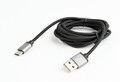 Gembird Cotton Braided Type-C USB Cable 1.8m, black