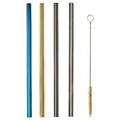 LUFTTÄT Drinking straws/cleanbrush set of 5, mixed shapes mixed colours