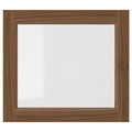 OXBERG Glass door, brown walnut effect, 40x35 cm