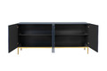 Four-Door Cabinet Nicole 200 cm, dark blue, gold legs