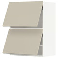 METOD Wall cabinet horizontal w 2 doors, white/Havstorp beige, 60x80 cm