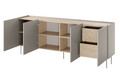Four-Door Cabinet with Drawer Desin 220, cashmere/nagano oak