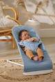 BABYBJÖRN Bliss Woven Baby Bouncer, Blue (Light Grey, Petal Quilt)