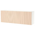 BESTÅ Wall-mounted cabinet combination, white/Björköviken birch veneer, 180x42x64 cm